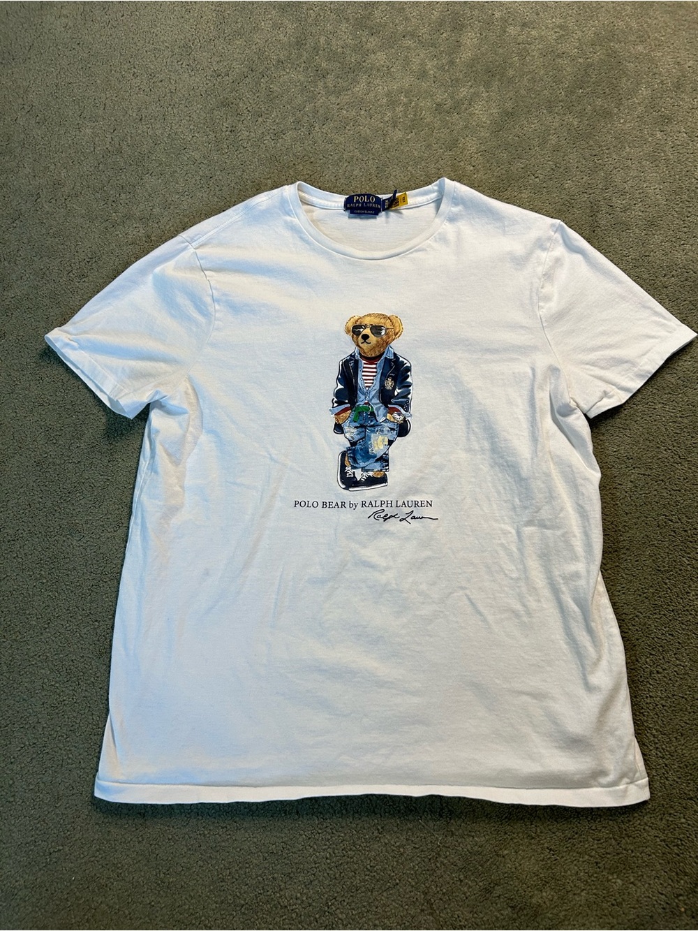 Polo Ralph Lauren Classic Polo Bear Graphic T Shirt White Size XL